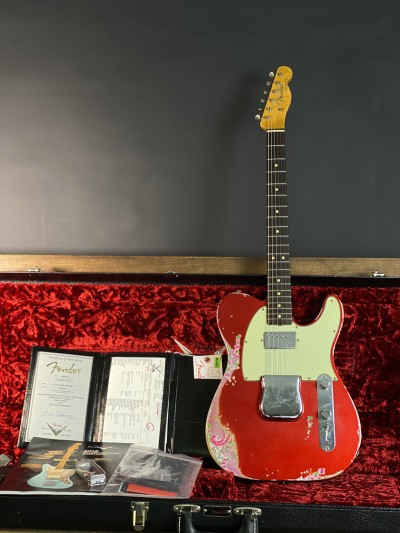 Fender Custom Shop Ltd Edition 1960 Telecaster Heavy Relic Aged Candy Apple Red over Pink Paisley